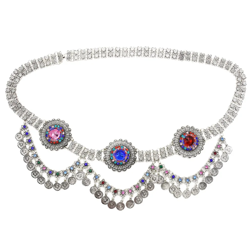Этнические Бохо Афган серьги jhumka окисленная Монета Кристалл Талия танец живота цепи браслет заколки для волос турецкий индийский ювелирные наборы