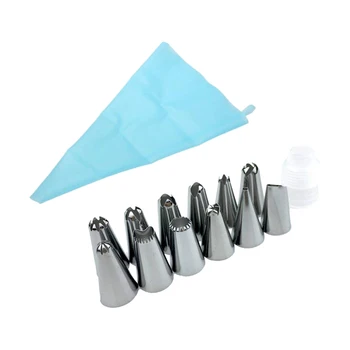 

Cake Decorating Equipment 14 Pieces Stainless Steel Nozzles Decorator Pastry Cream Making Set For Dessert Cupcakes Frosting