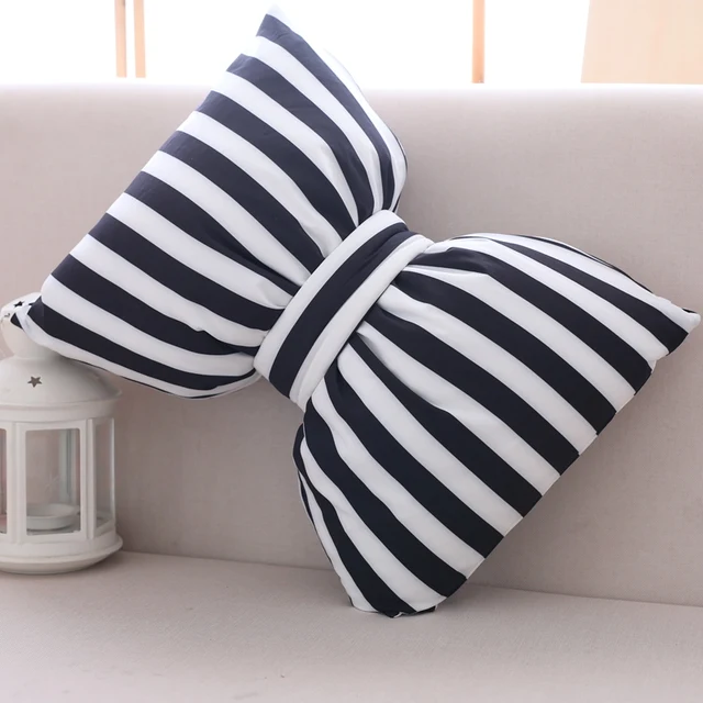 3size Creative Bow-knot Shape Plush Pillows Kids Lovely Travel Car Back Cushion Sofa Decoration Soft Stuffed Gift Doll Washable