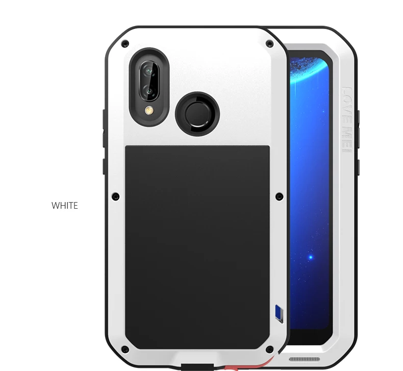 Love Mei Metal Armor Case For Huawei P20 Lite(Nova 3E) Cover Aluminum Shockproof Waterproof Case For Huawei Nova 3E(P20 Lite - Цвет: white case