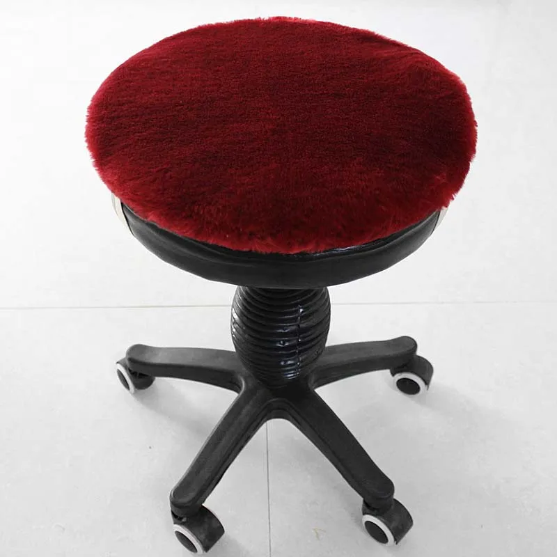 round winered Подушка для спины из искусственной шерсти, Круглый квадратный диванная подушка из искусственного меха, красный, серый, черный, розовый, белый мат «татами», подушки для офисных игр - Цвет: round winered