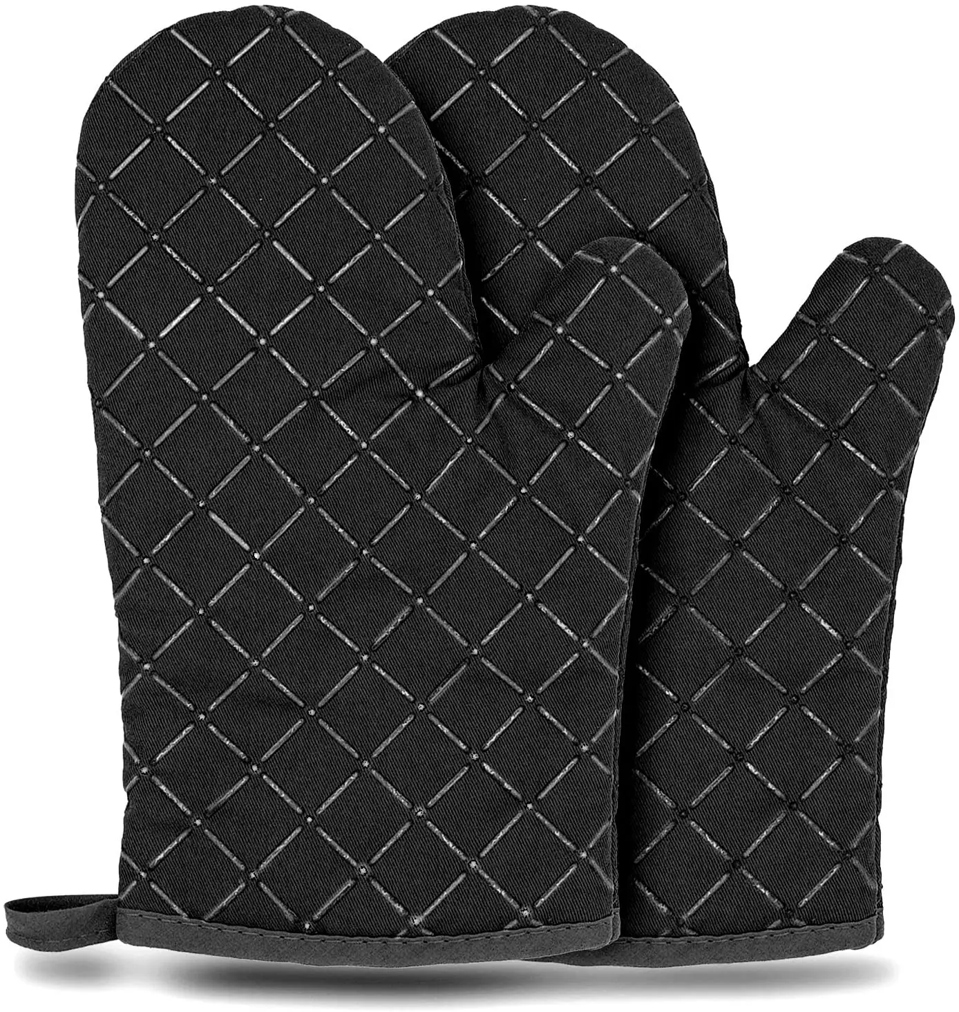 1pair Heat Resistant Oven Gloves, Baking Gloves Cooking Antislip Silicone Coated Lang 【在庫有】