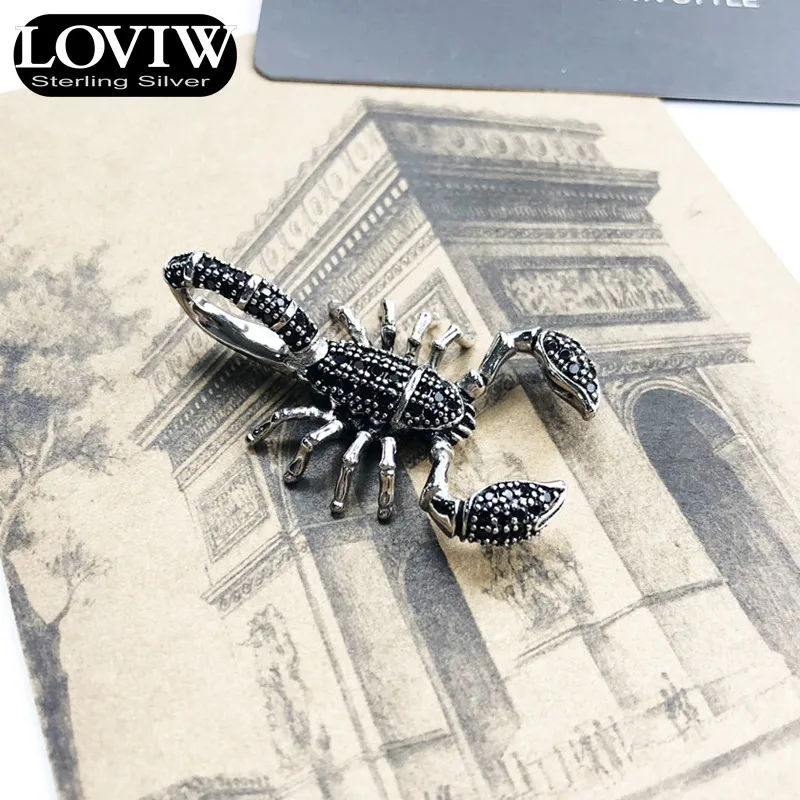 Кулон в виде скорпиона, черный, Фирменная Новинка Модные украшения Thomas SABOR в наборе из стерлингового серебра, подарок для женщины, Rebel Для мужчин Прямая поставка