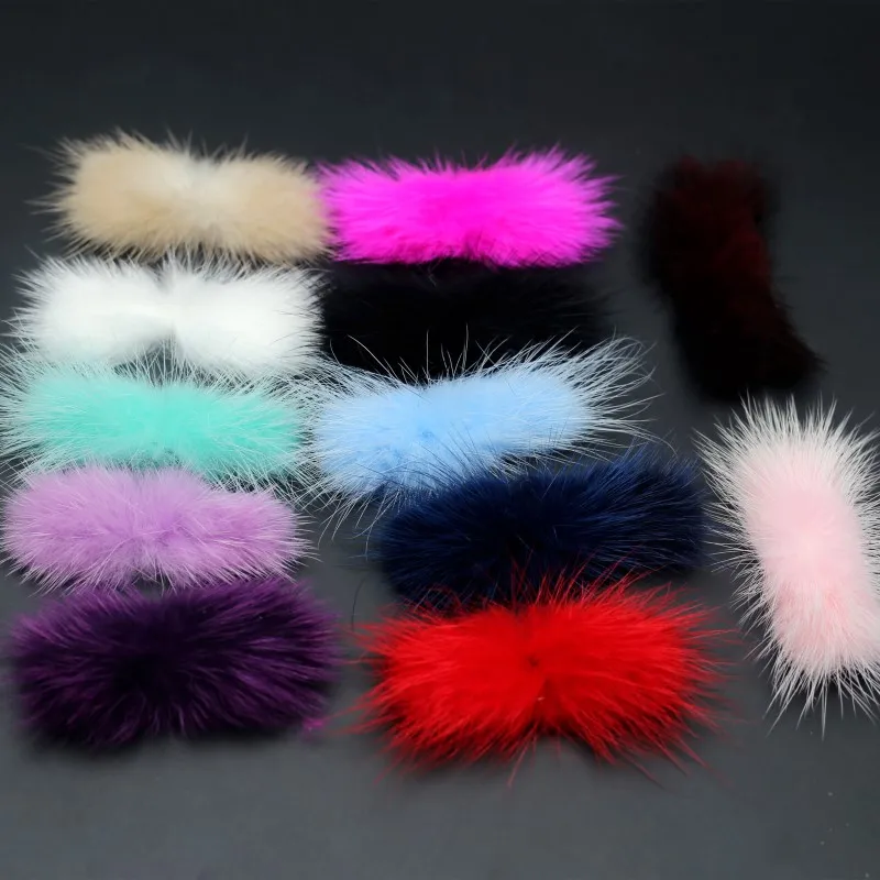 5pcs Bowknot Mink Hair Fur Pompom Wedding Party Decor DIY Handmade Headdress Clothing Hats craft supplies pom poms craft supplies