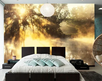 

Papel de parede Nature river fog landscape 3d wallpaper,living room tv wall bedroom wall papers home deocr cafe bar mural