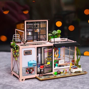 

DIY Kevin's Studio with Furniture Children Adult Miniature Wooden Doll House Model Building Kits Dollhouse Toy