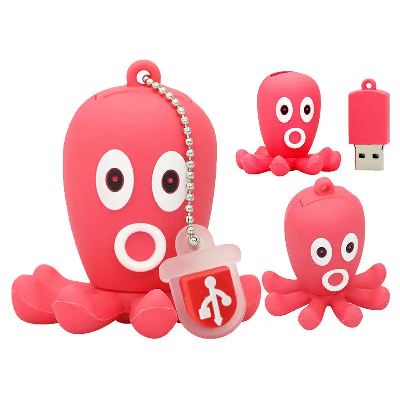 Розовый синий и красный цвета желтый Осьминог USB флэш-накопители флэш-накопитель кальмар U диска Creativo Memory Stick 4 ГБ 8 ГБ 16 ГБ 32 ГБ usb-накопитель