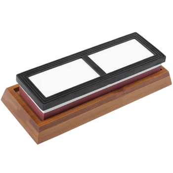 

Sharpening Stone 3000 & 8000 Grit - Double Sided Whetstone Set for Knives with Non-Slip Bamboo Base and Free Angle Guide