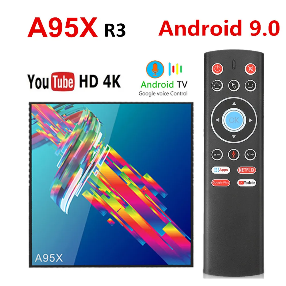 Приставка Смарт ТВ A95X R3 Android 9 0 Rockchip RK3318 2 4 ГГц/телефон Wi Fi BT4.0 Гб 32 ГБ 64 ROM Netflix Youtube