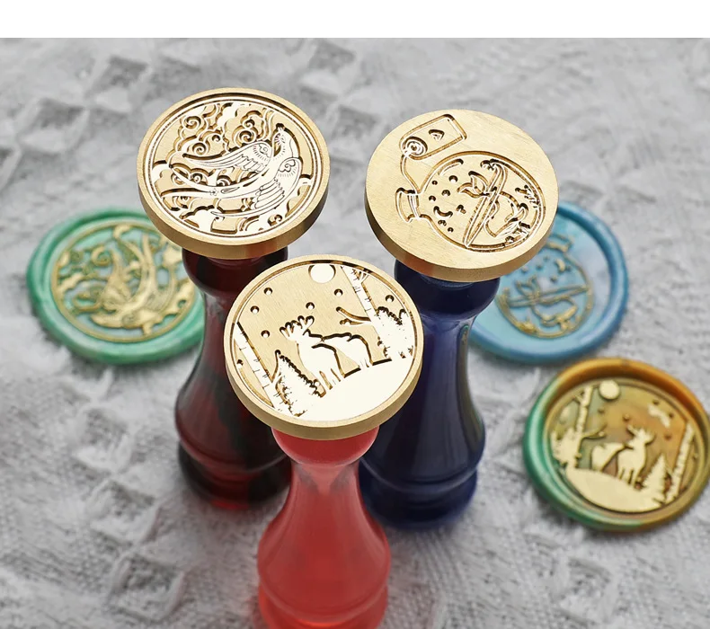 1Pcs Stamps Head Seal Wax Seal Stamp Retro Metal Plant Seal Flower Scrapbooking Stamps Craft Diy Wedding Decorative Invitation