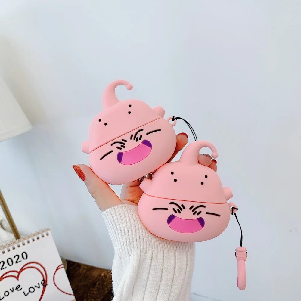 Чехол для наушников AirPods Pro Cartoon Dragon Ball Majin Buu Bluetooth, мягкий силиконовый чехол для наушников AirPods 1, 2, 3, кольцевой ремешок для наушников