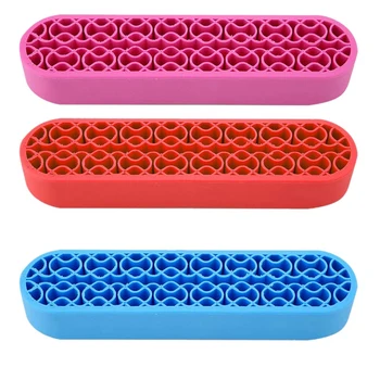 

Silicone Makeup Brush Holder,Makeup Brush Display Stand Soft Silicone Nail Pen Holder Makeup Brush Display Stand Storage Case Ma