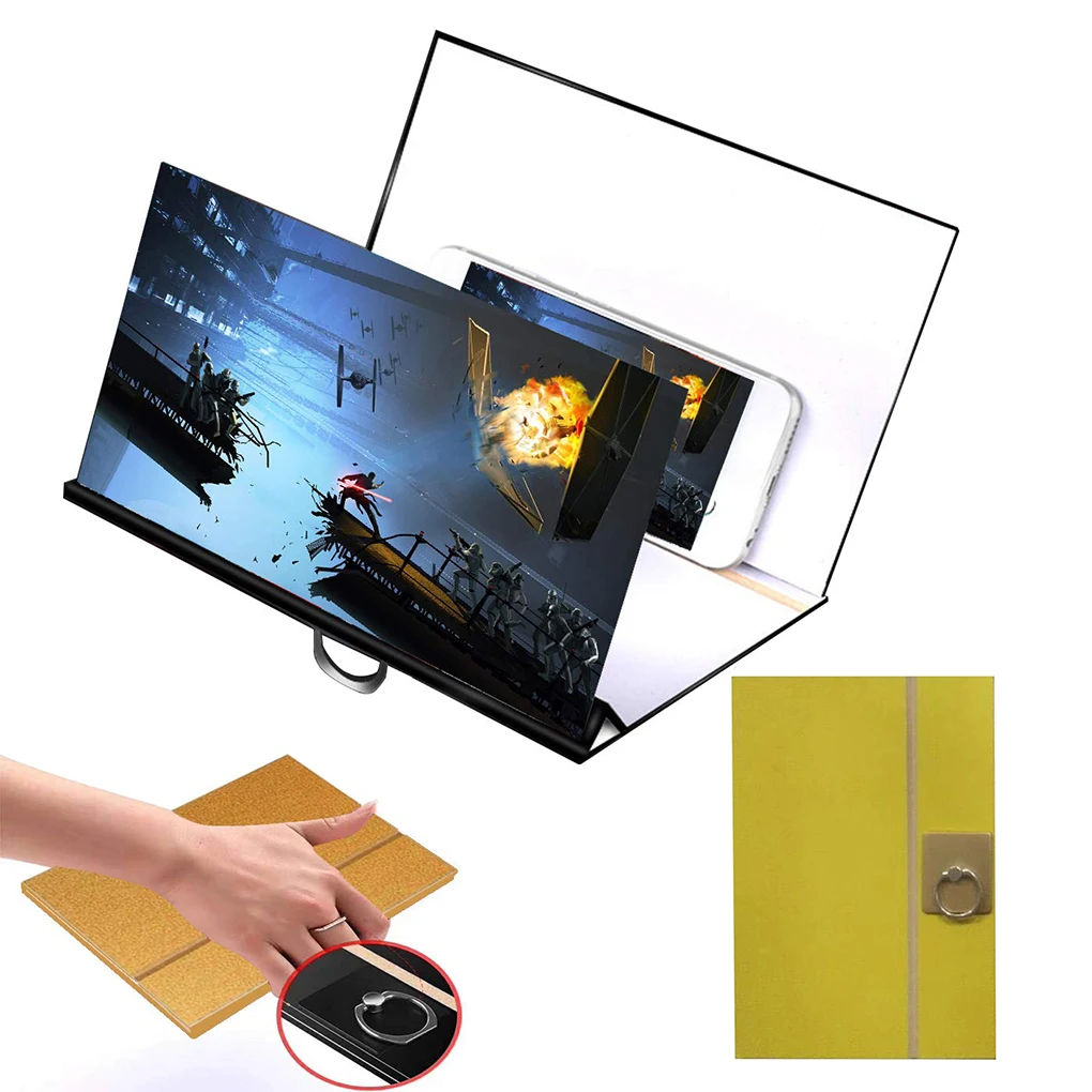 8 дюймов деревянный увеличитель для экрана телефона сотовый телефон 3D HD видео усилитель складной держатель Подставка Кронштейн
