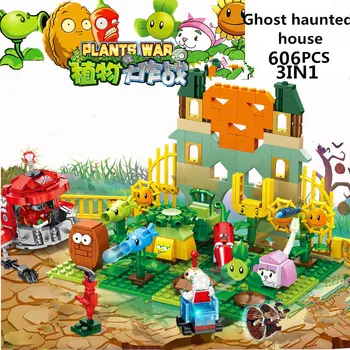

City zombie Series plants vs zombies game Building Blocks Brick lepining Creator Expert City Model Building Toy Halloween Gift