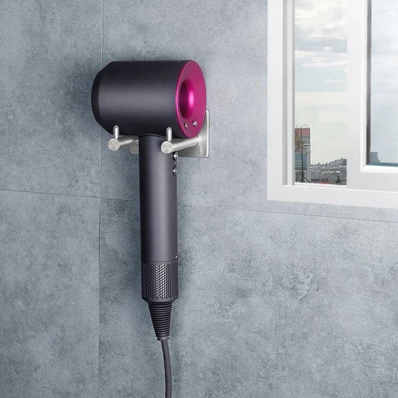 Держатель для фена с настенным креплением подходит для Dyson, фен для волос из нержавеющей стали, держатель для фена для ванной комнаты, полка для хранения