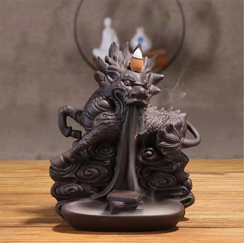 

Divine Beast Waterfall Backflow Incense Burner Censer Holder Home Decoration Crafts Incense Base