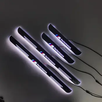 

LYQ led moving door scuff for BMW ynamic door sill plate welcome lamp lining overlay Flow/fixed light