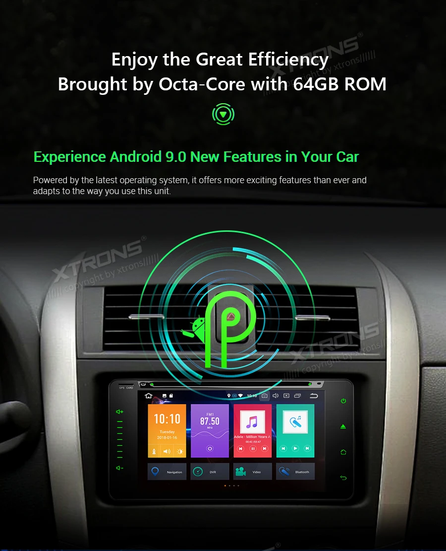 Top 6.95" Android 9.0 64G ROMCar DVD Multimedia Navigation GPS Radio for Toyota 4Runner 2002-2009 & Vios 2003-2010 & Hilux 2001-2011 6