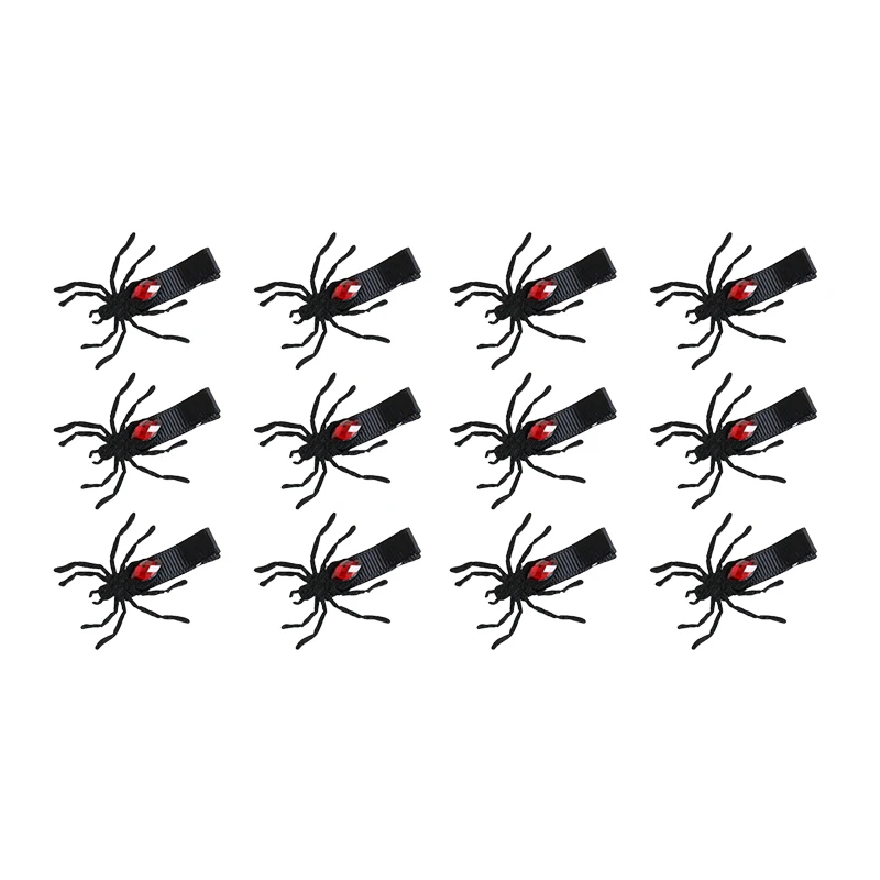 

Preparing for Halloween-Girl Gothic Black Spider Hair Clip Red Rhinestone Halloween Party Makeup Play Accessories