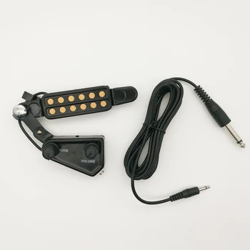 

8pcs 12-hole Acoustic Guitar Sound Hole Pickup Magnetic Transducer with Tone Volume Controller Audio Cable Guitar Accessories