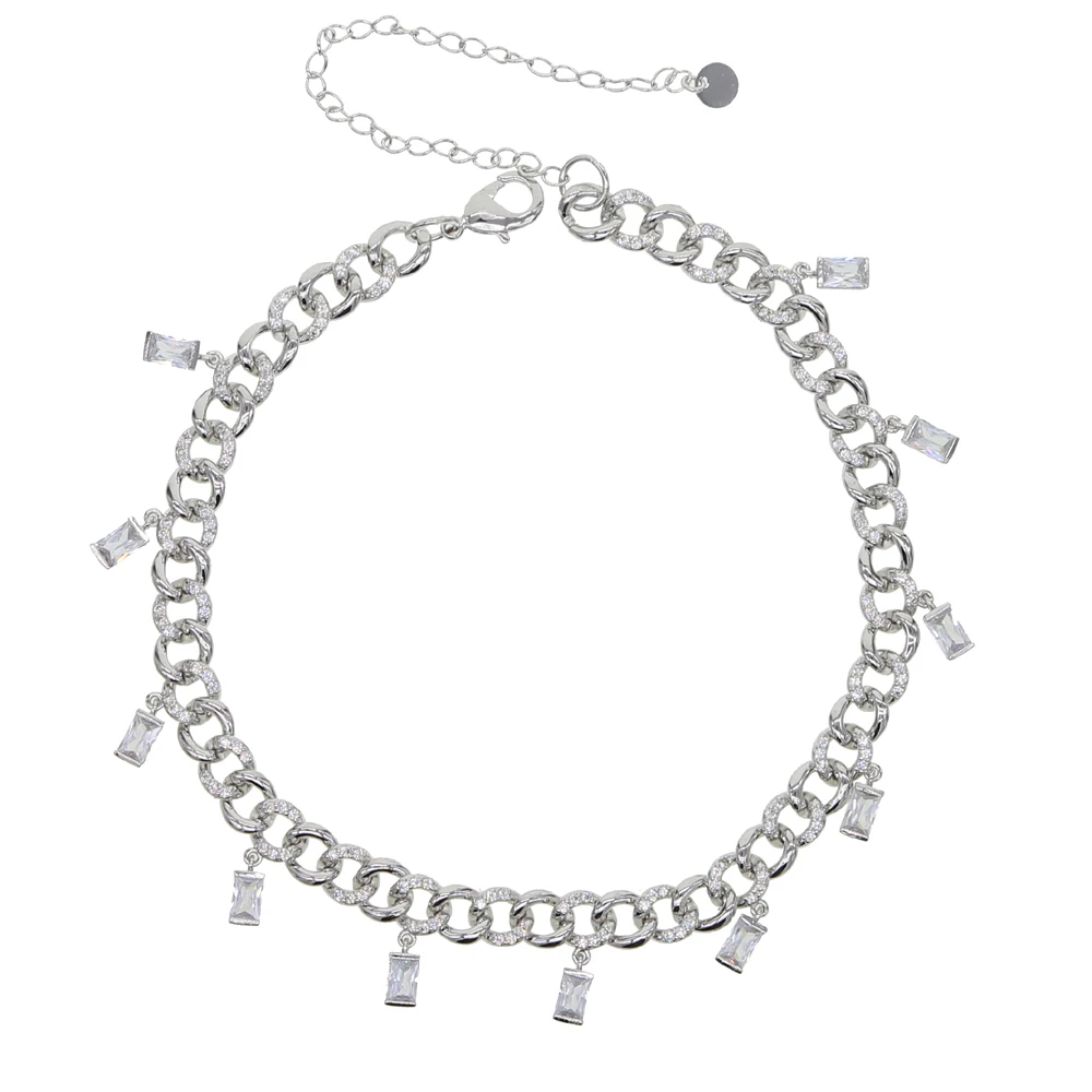 N456 silver Золотая Роза, Золотое любовное сердце, звездная звезда, ожерелье, широкая Снаряженная кубинская цепочка, женское колье, многослойное ювелирное изделие для девушки - Окраска металла: N456 silver