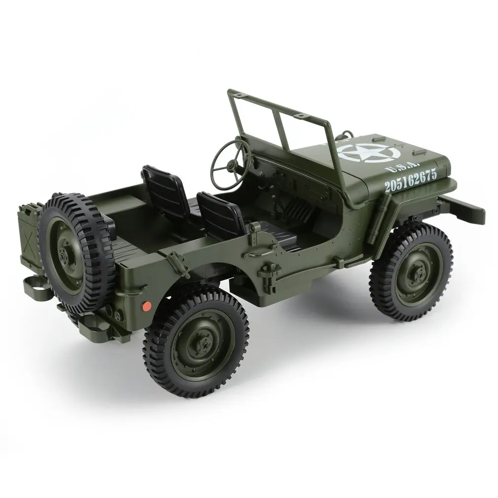  C606 1:10 RC Car 2.4G 4WD Convertible Remote Control Light Jeep Four-Wheel Drive Off-Road Military 