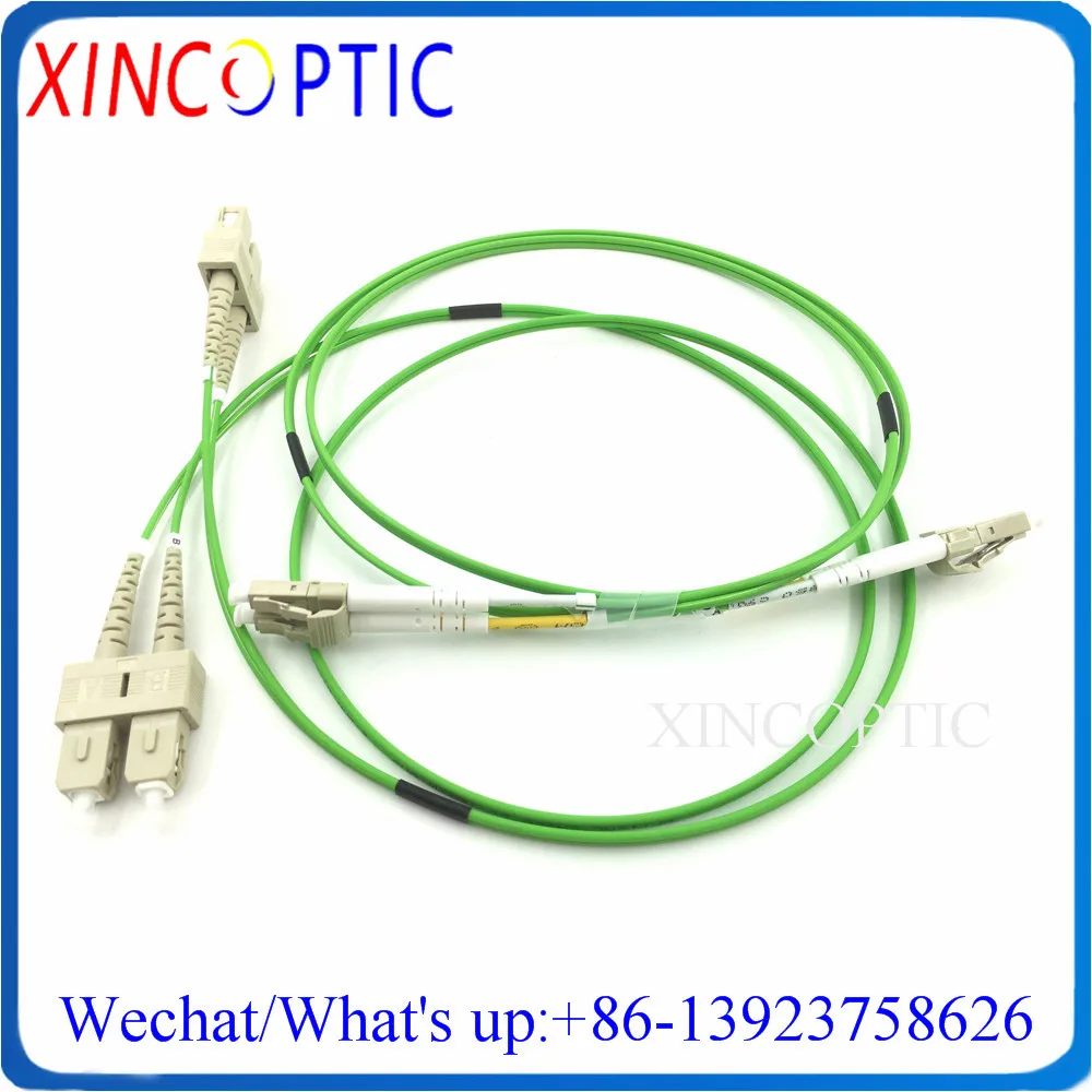 

10Pcs LCUPC-SC/UPC MM DX OM5 2.0mm PVC Jacket 1/2/3/4/5/10M Lime Green Multimode Duplex LC-SC Fiber Optical Patch Cord Connector