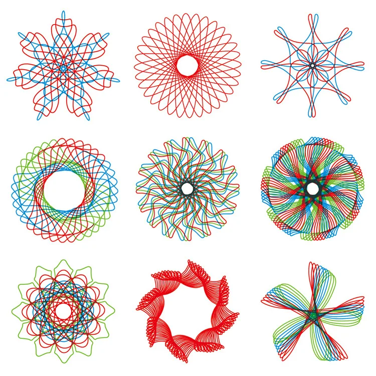 Children 22pcs Enfant Spirograph Drawing Set Brain Education Geometric Deluxe Ruler Creative Plastic Draw Picture Toys With Pen 3