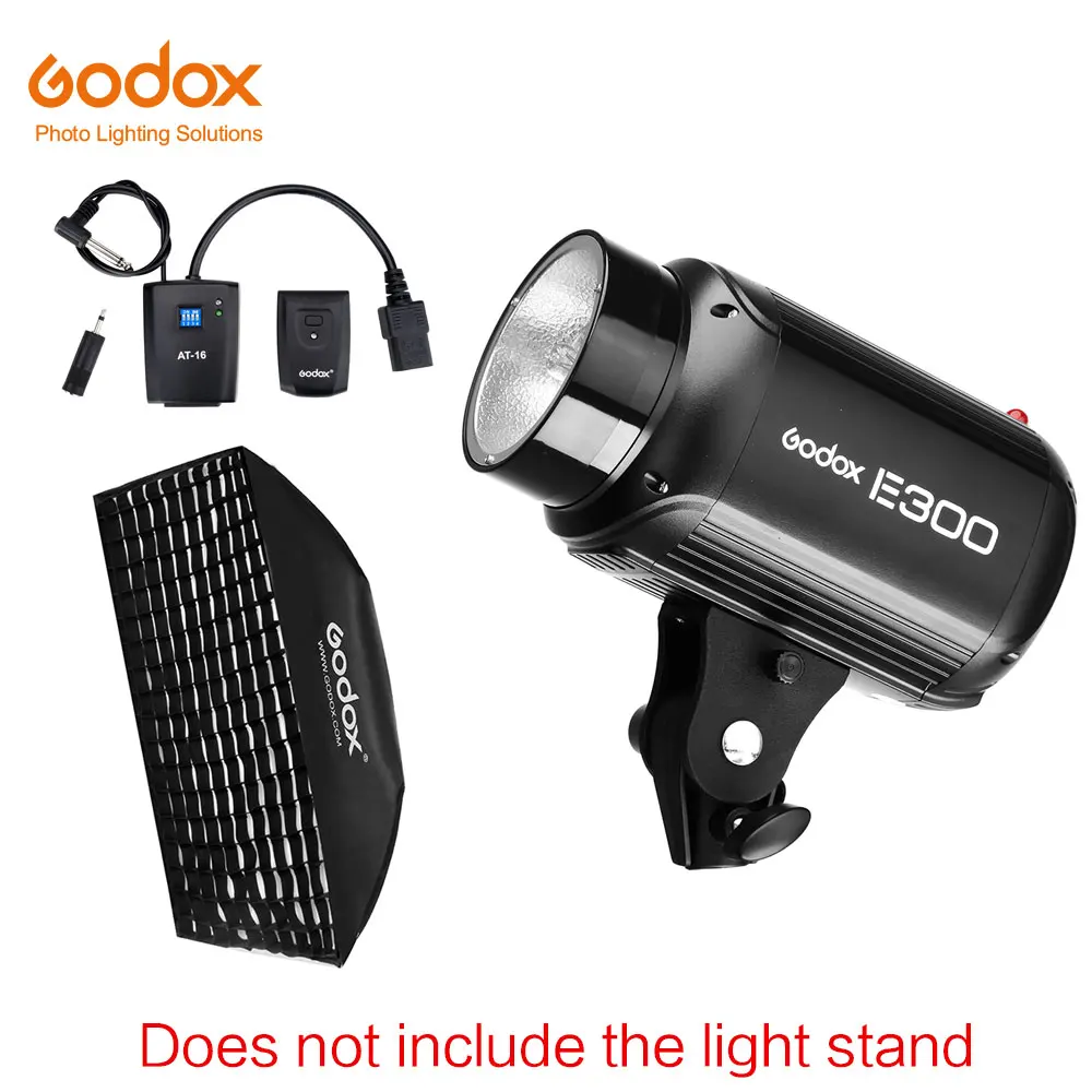 Godox E300 300Ws Фотостудия вспышка стробоскоп свет+ 50x70 см сотовый жир+ 180 см осветительная стойка+ AT-16 ТРИГГЕРНАЯ вспышка - Цвет: Kit 3