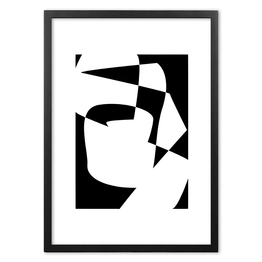 Black White Irregular Shape Block Abstract Wall Art Print paper Painting Nordic Posters And Prints Pictures For Living Room | Дом и сад