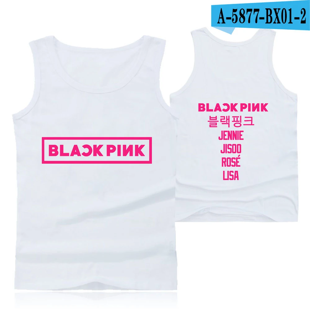 Blackpink/Новинка года; мужские топы на бретелях; Верхняя одежда; популярный классный Повседневный модный топ без рукавов с круглым вырезом; одежда для мужчин и женщин; большие размеры - Цвет: White
