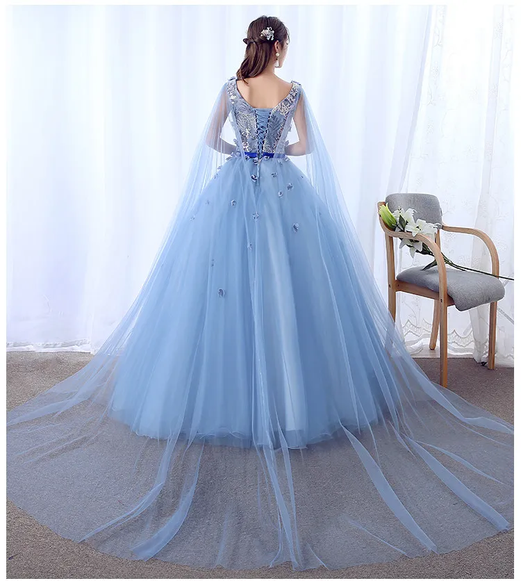 Синие Аппликации бисером Бальные платья vestido de 15 anos Vestidos De Quinceanera