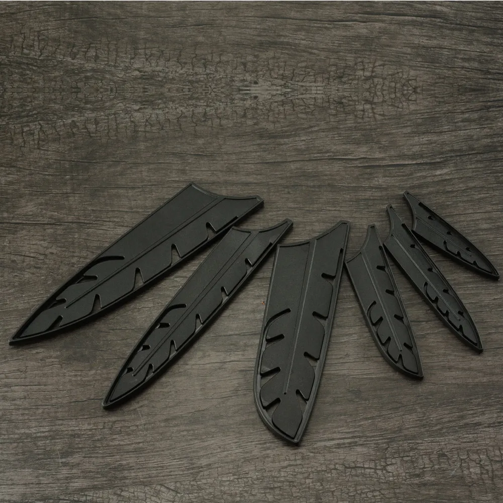 Damask 6 шт. черный пластиковый нож защита лопастей кухонные ножны для 3," 5" " 7" " 8" " нож PP ножны