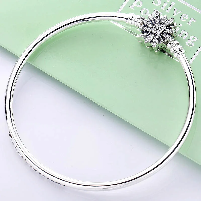 Оригинальная Сверкающая Звезда с кристальной застежкой змеиная цепочка браслет подходит для бусины из стерлингового серебра 925 браслет-Шарм Diy европейские ювелирные изделия