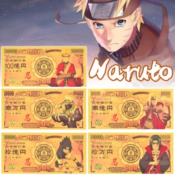 

New Gold Plastic Naruto Banknotes Japanese Anime Fake Money Bank Note Prop Money Billetes Original Gift for Boyfriend