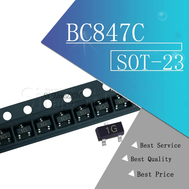 100 шт. BC847C SOT23 BC847 847C SOT SMD SOT-23 1G новый транзистор | Электронные компоненты и