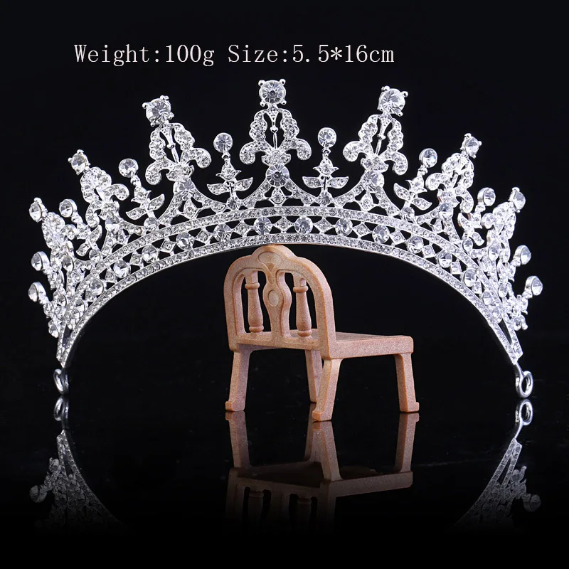 silver style6 Стразы в стиле барокко для невесты, диадемы, короны, короны, свадебные аксессуары для волос, хрустальные свадебные короны, хрустальные диадемы, головной убор - Окраска металла: silver style6