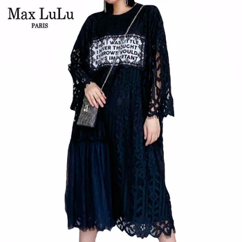 

Max LuLu New 2020 Spring Korean Fashion Style Ladies Loose Dresses Womens Lace Patchwork Dress Casual Gothic Vestidos Plus Size