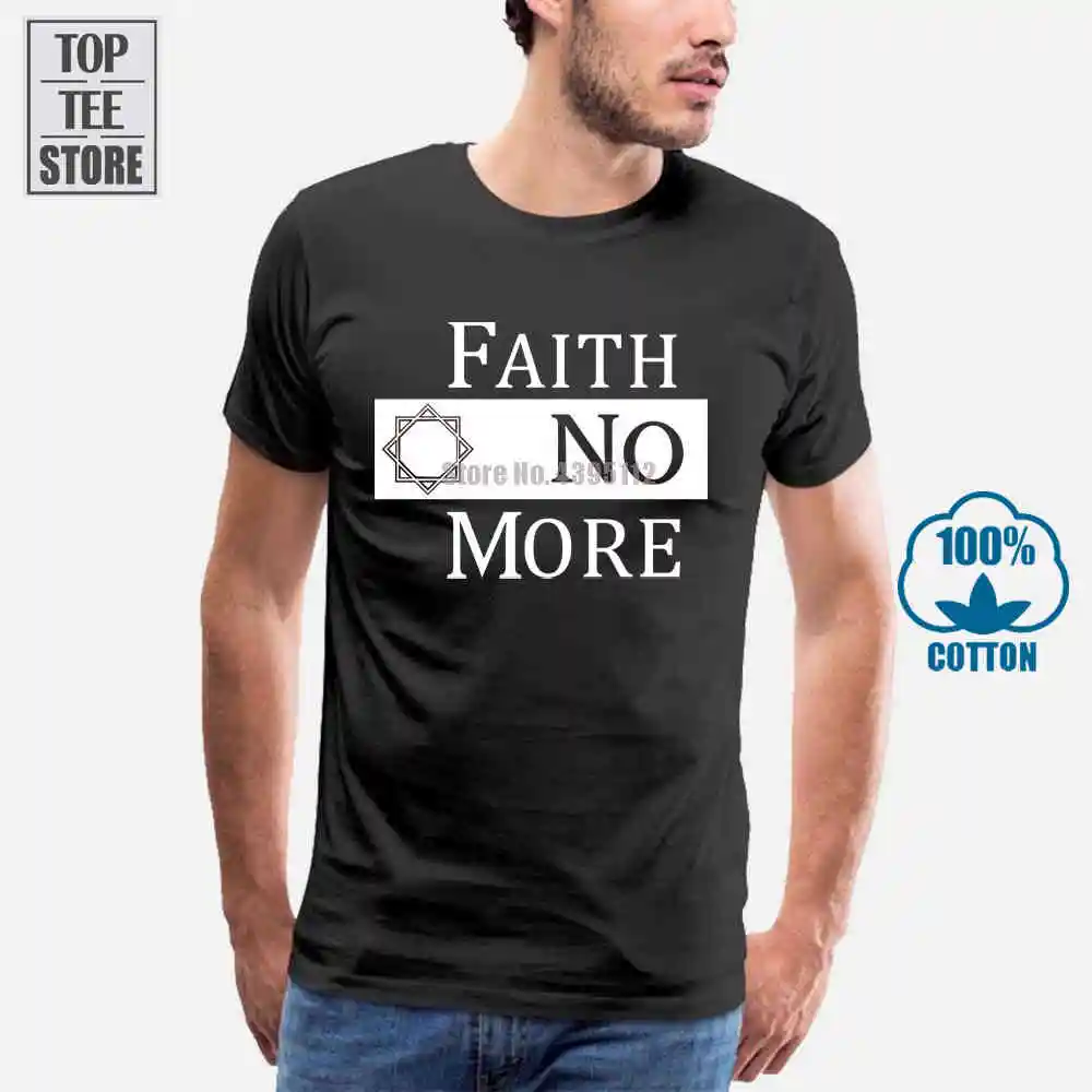 Faith No More мужские классические логотип черный Slim Fit футболка средней длины черная