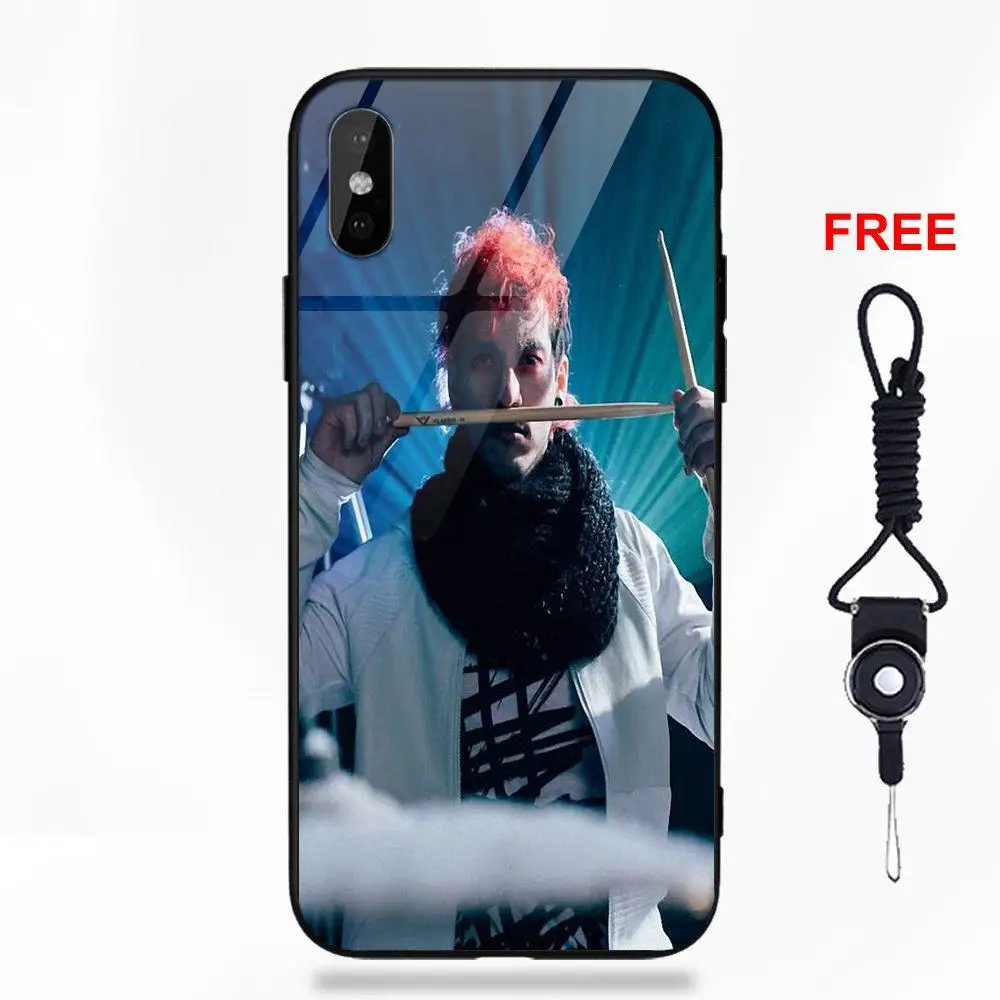 Для Apple iPhone 5 5C 5S SE 6 6S 7 8 Plus X XS Max XR Diy Мягкий ТПУ чехол+ закаленное стекло чехол для телефона Josh Dun Twenty One Pilots 21