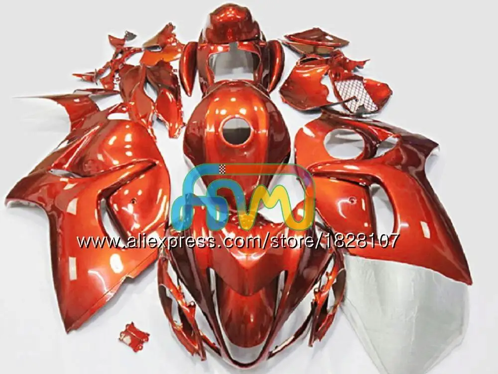 Черный пламенем впрыска для SUZUKI Hayabusa GSXR 1300 GSXR-1300 57BS. 237 GSXR1300 08 13, 14, 15, 16 лет 2008 2013 обтекатель - Цвет: No. 14 Orange