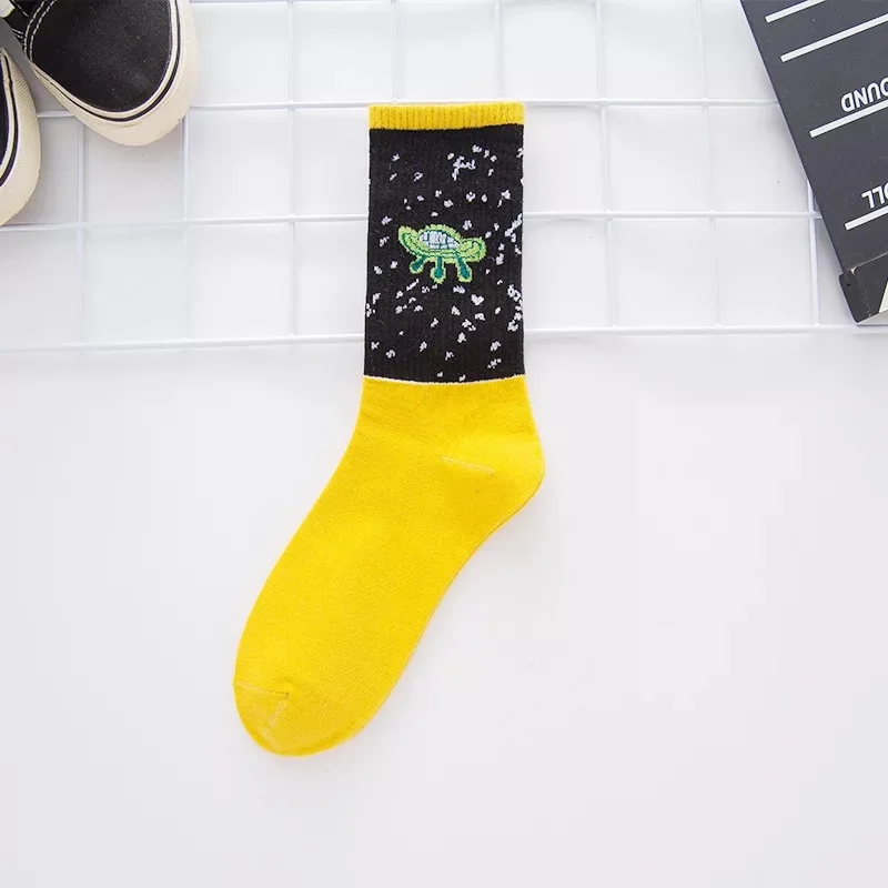 9 Стильные милые короткие носки, мужские с героями мультфильмов; Harajuku милые короткие Носки с рисунком; модные носки для скейтборда; забавные m - Цвет: 9