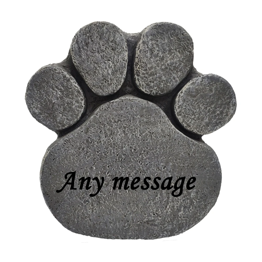 Personalized Pet Dog Memorial Stones-Dog Paw Prints Pet Grave Markers-Sympathy Gift for Loss of Pet-Engraved Any Message