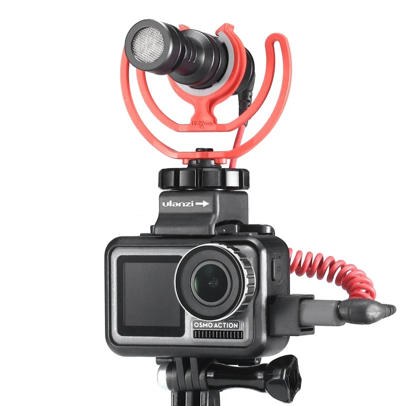AABB-Ulanzi OA-8 держатель микрофона адаптер для DJI OSMO ACTION Cage чехол Спортивная камера Vlog Холодный башмак адаптер конвертер Расширение