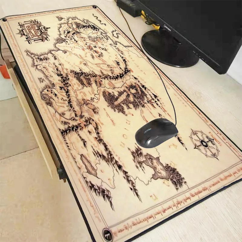 

Mairuige The Lord of The Rings Map Large Lock Edge Mouse Pad Play Mats Keyboard Mat Desk Mat Computer Game Tablet Game Gaming