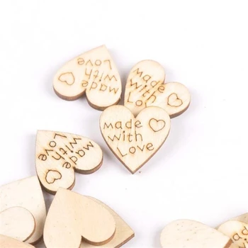 

100pcs/lot Cute Mixed Love Heart Shape Wedding Table Scatter Decor Rustic Wooden Wedding Decoration Buttons more style