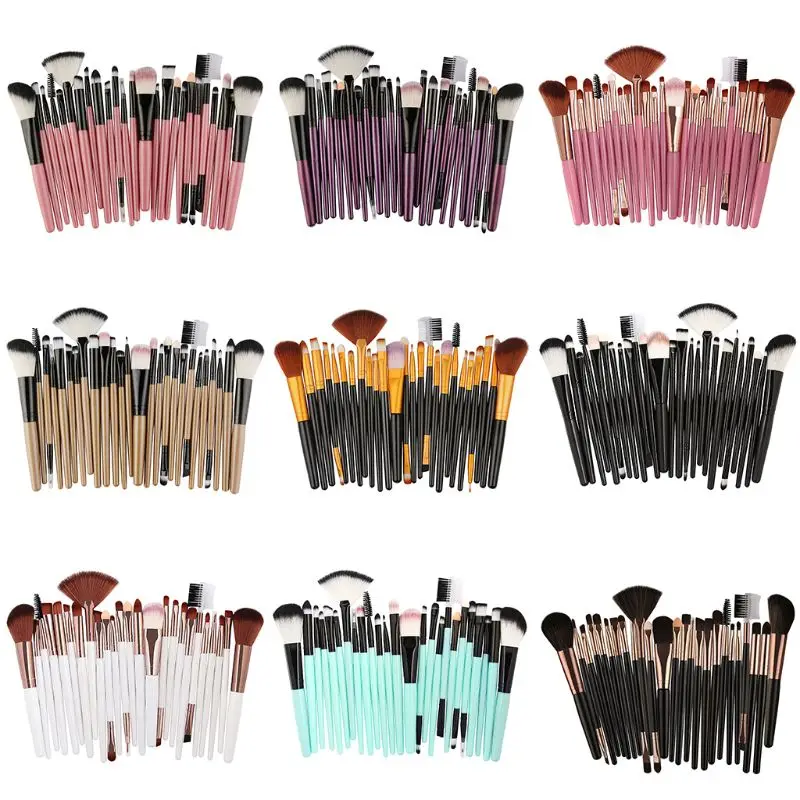 25Pcs Pro Makeup Brushes Set Foundation Powder Eyeshadow Eyeliner Lip Brush Tool