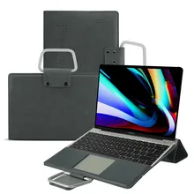Для MacBook Pro 16 дюймов Чехол чехол из полиуретановой кожи для планшета многофункциональная поддержка металлический браслет ноутбук защитный чехол сумка Coque Funda