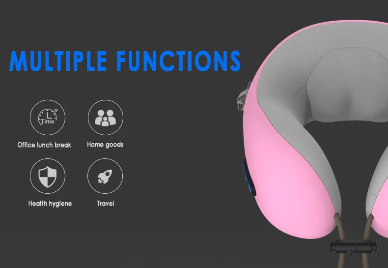 Travesseiro em Forma de u o Mais Novo Curso Avião Travesseiro Pescoço Massagem Vibração Amassar Cervical Memória Espuma Cama 18 Cheap Instrumento Da Massagem Da garganta