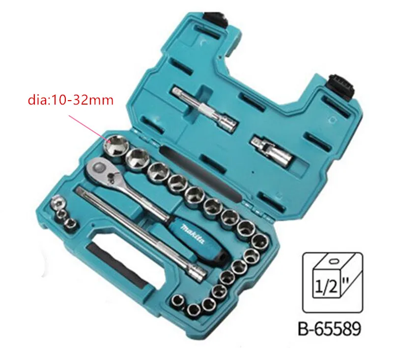 Makita B-65589 1/2 Ratchet \u0026 Socket Set 